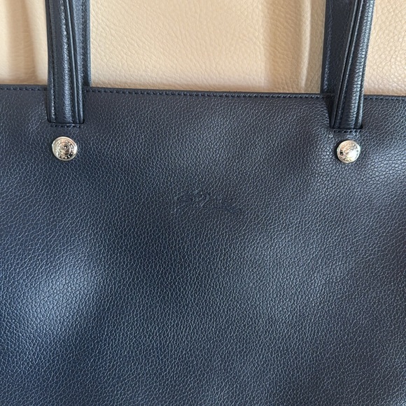 Longchamp Leather Shoulder Bag. Navy - Picture 2 of 5
